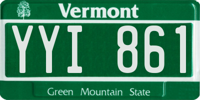 VT license plate YYI861