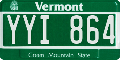 VT license plate YYI864