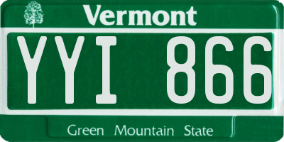 VT license plate YYI866