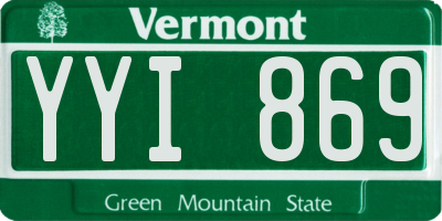 VT license plate YYI869