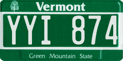 VT license plate YYI874