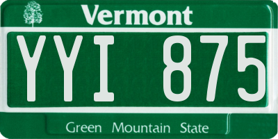 VT license plate YYI875