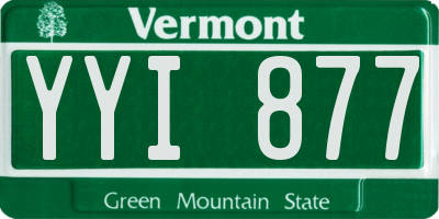 VT license plate YYI877