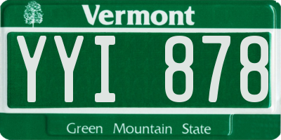 VT license plate YYI878