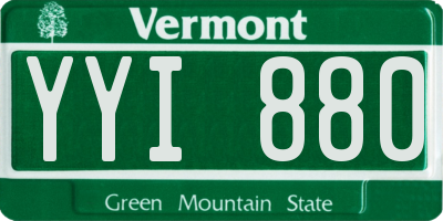 VT license plate YYI880