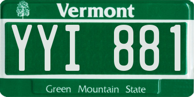 VT license plate YYI881