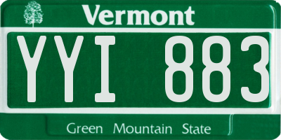 VT license plate YYI883