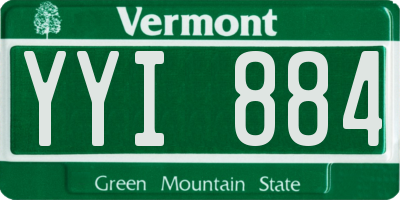 VT license plate YYI884