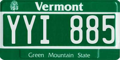 VT license plate YYI885