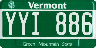 VT license plate YYI886