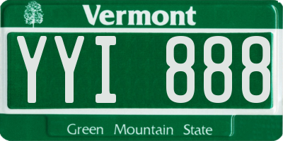 VT license plate YYI888