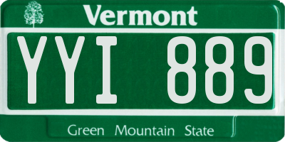 VT license plate YYI889