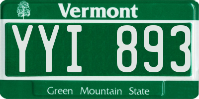 VT license plate YYI893