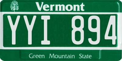 VT license plate YYI894