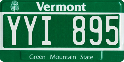 VT license plate YYI895