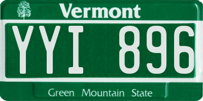 VT license plate YYI896