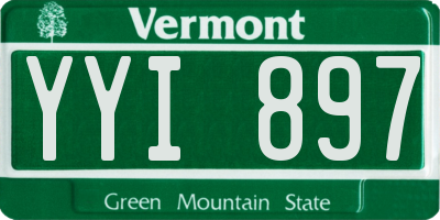 VT license plate YYI897