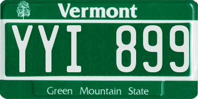 VT license plate YYI899
