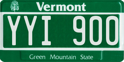 VT license plate YYI900