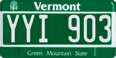 VT license plate YYI903