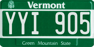 VT license plate YYI905