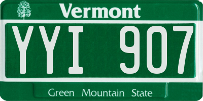VT license plate YYI907