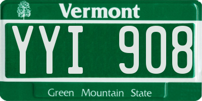VT license plate YYI908
