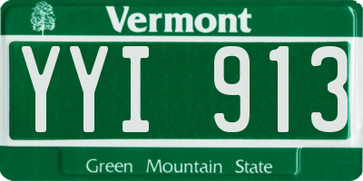 VT license plate YYI913