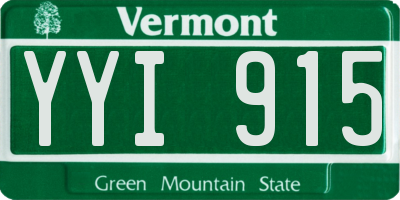 VT license plate YYI915