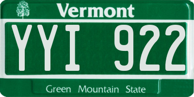 VT license plate YYI922