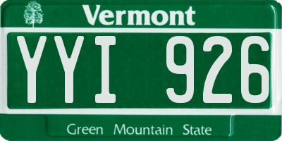 VT license plate YYI926