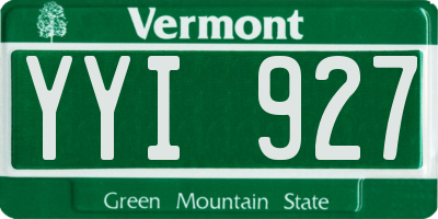 VT license plate YYI927