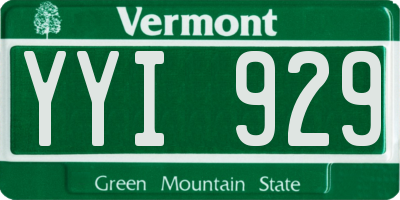VT license plate YYI929