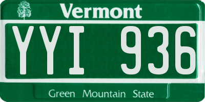 VT license plate YYI936