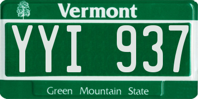 VT license plate YYI937
