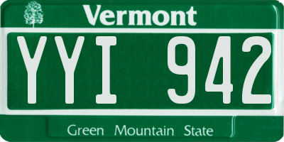 VT license plate YYI942