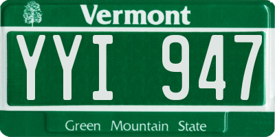 VT license plate YYI947