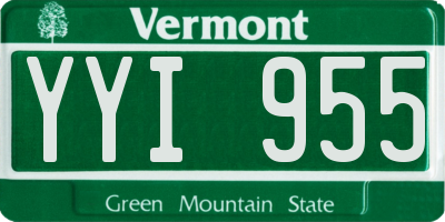 VT license plate YYI955