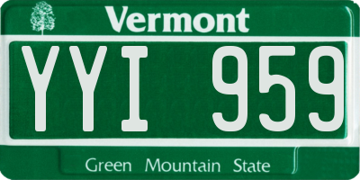 VT license plate YYI959