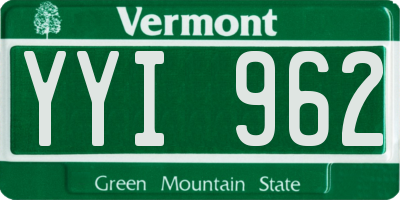 VT license plate YYI962