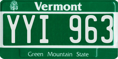 VT license plate YYI963