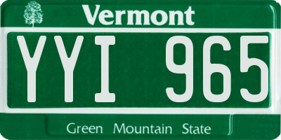VT license plate YYI965