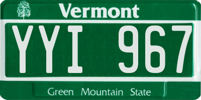 VT license plate YYI967