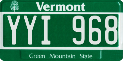 VT license plate YYI968