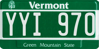 VT license plate YYI970