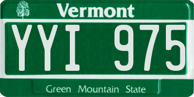 VT license plate YYI975
