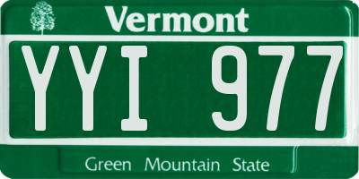 VT license plate YYI977