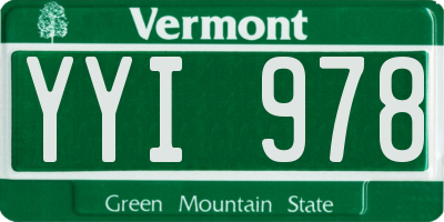 VT license plate YYI978