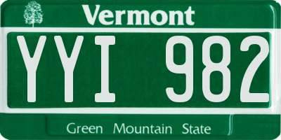 VT license plate YYI982