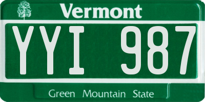 VT license plate YYI987